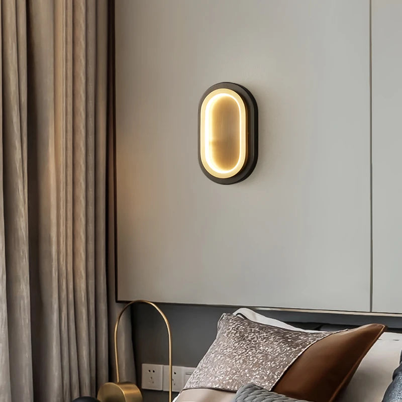 applique murale led en cuivre style industriel minimaliste - vue 6 sur 10