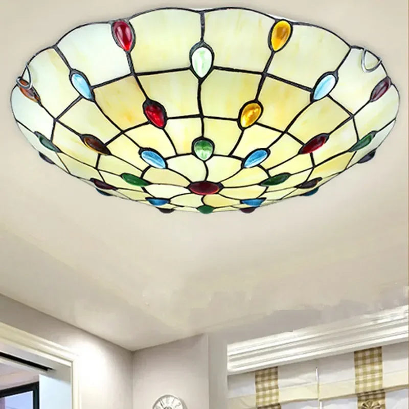 plafonnier tiffany nordique style bohème pour décoration intérieure - vue 5 sur 9