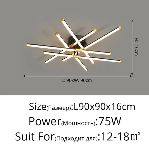 led plafonnier luminaire intérieur chambre salon hall cuisines - vue 12 sur 15