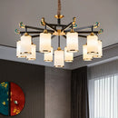 Minimalist Chinese copper chandelier with LED lights luxury décor