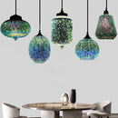 Coloured glass pendant light for modern and festive decoration