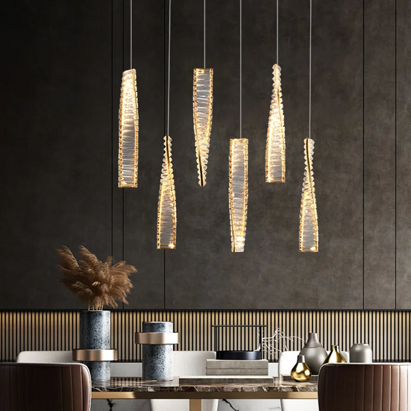 lustre en cristal design moderne pour ambiance élégante - vue 6 sur 11