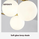 lustre 4 ampoules en verre et cuivre design nordique suspendu