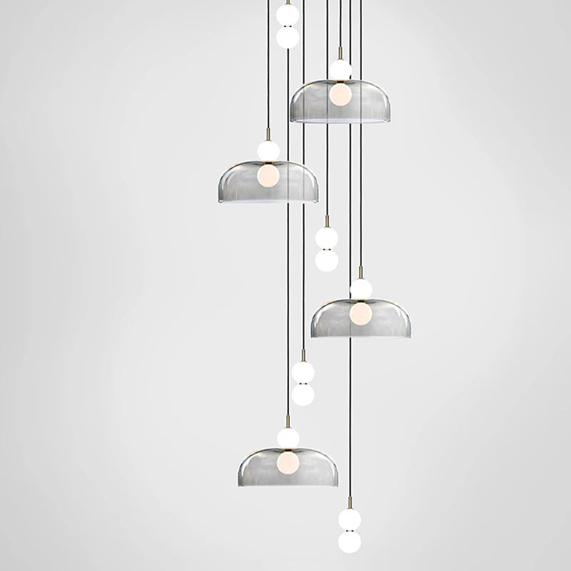 Lampe suspension verre post-moderne couloir décorative - vue 6 sur 15
