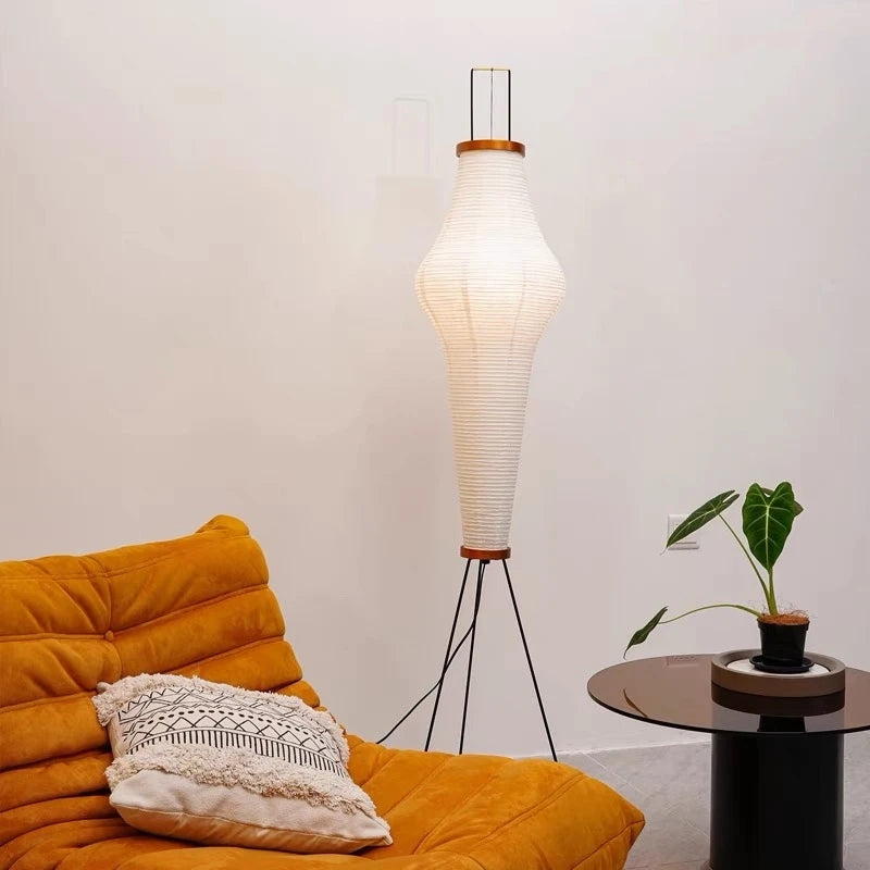 lampadaire led en papier de riz design japonais pour intérieur - vue 6 sur 7