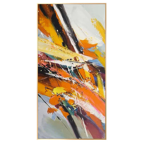 Customizable, Pure Hand-painted Abstract Decorative Painting, Living Room Background Wall Large Gold Leaf, Art Canvas Painting - vue 8 sur 12