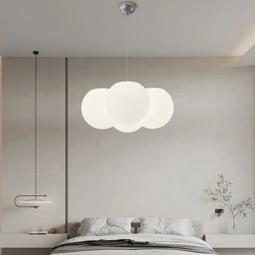 lustre nordique led nuage suspension 4/8 têtes bulles luminaires