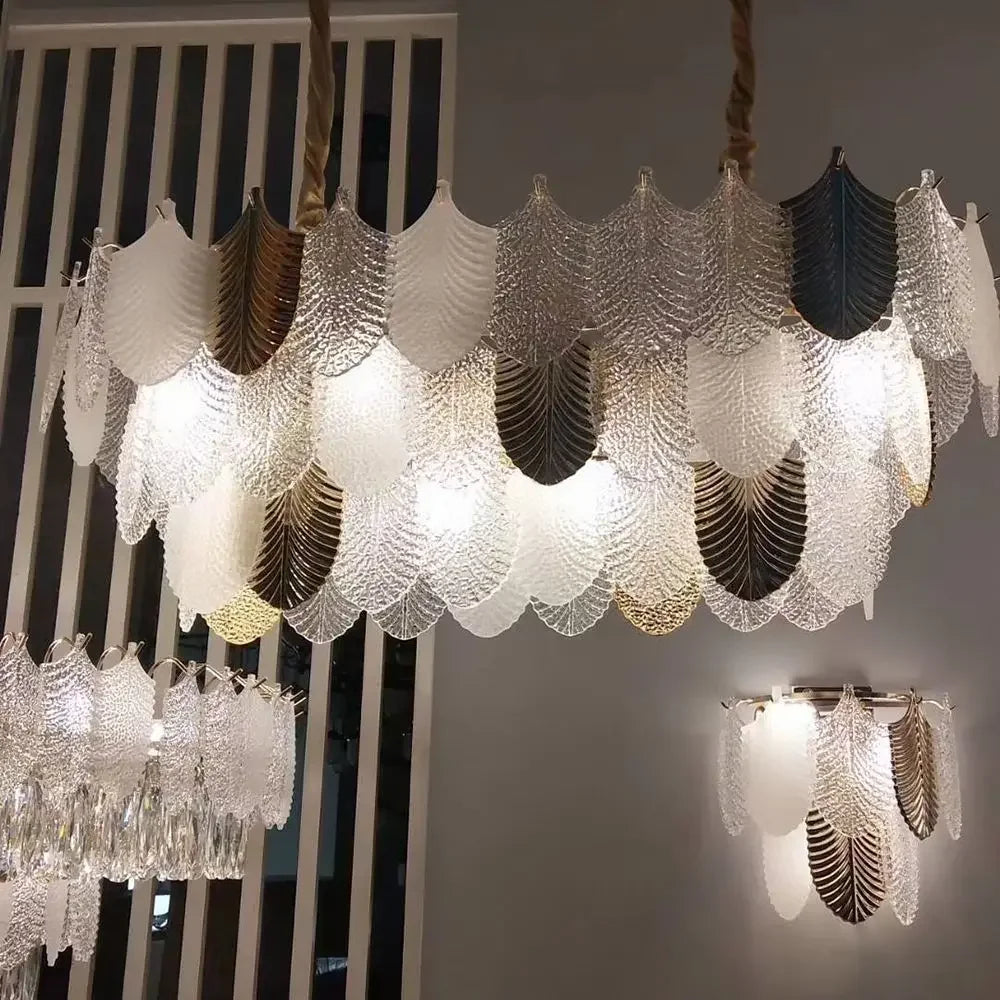 Luxe postmoderne LED lustre éclairage E14 salon Villa hall grands lustres décoration de la maison en verre longue lampe suspendue - vue 6 sur 10