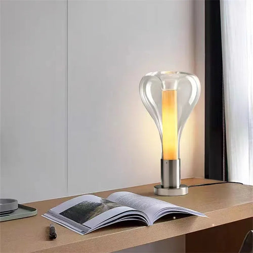 Minimalist nordic style silver glass table lamp - vue 2 sur 10