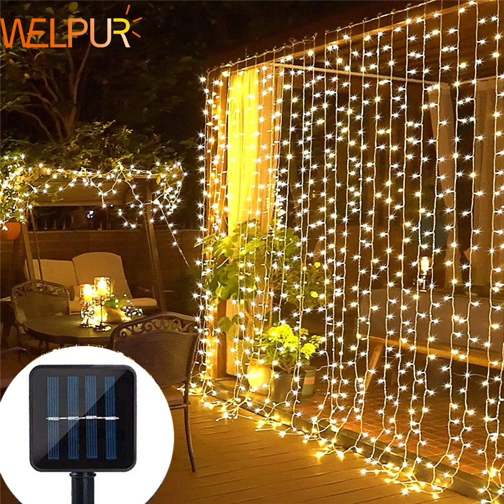 guirlande lumineuse solaire étanche 300 led pour extérieur décoratif
