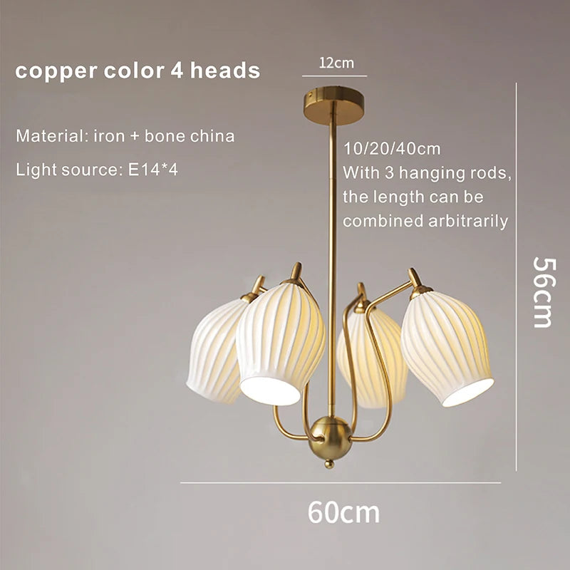 Vintage Japanese ceramic chandelier minimalist design for interiors
