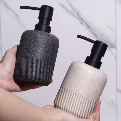 kit moderne d'accessoires de salle de bain en sable et gravier - vue 6 sur 18