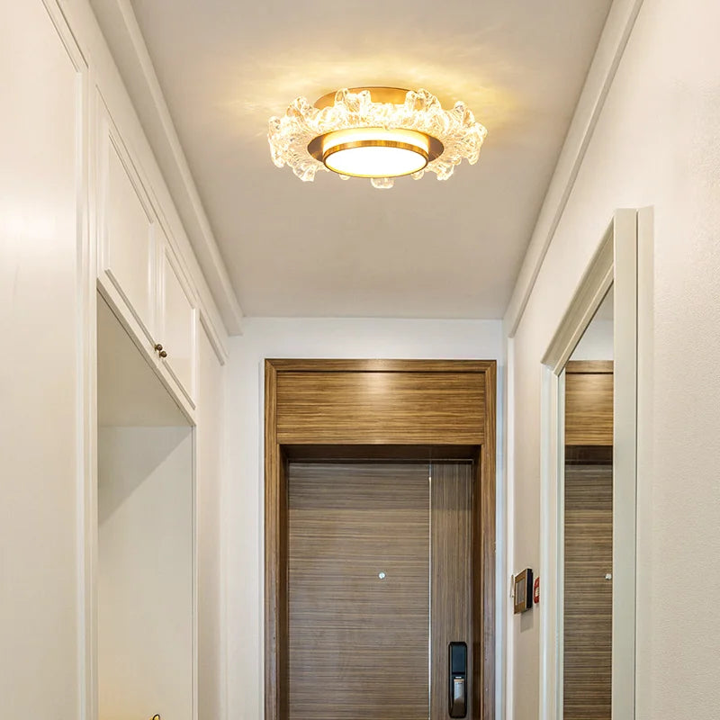 lustre moderne led en verre cristal pour décoration maison - vue 5 sur 10
