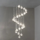 Suspension en cristal Duplex rotatif escalier Long lustre salon salle à manger lampe à main Villa Loft appartement lumière vide