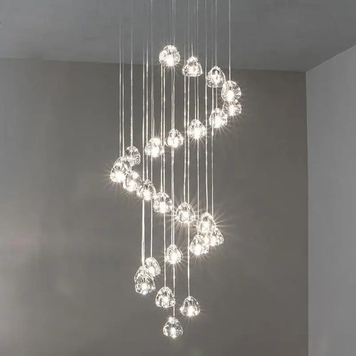 Suspension en cristal Duplex rotatif escalier Long lustre salon salle à manger lampe à main Villa Loft appartement lumière vide - vue 2 sur 6