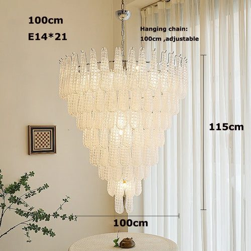 Coloured glass pendant with decorative leaf for chic interiors - vue 10 sur 12