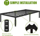 3500lbs Heavy Duty,18 Inch Metal Platform Bed Frame Steel Slat Mattress Foundation/Reinforced Platform/Noise Free/Easy Assembly