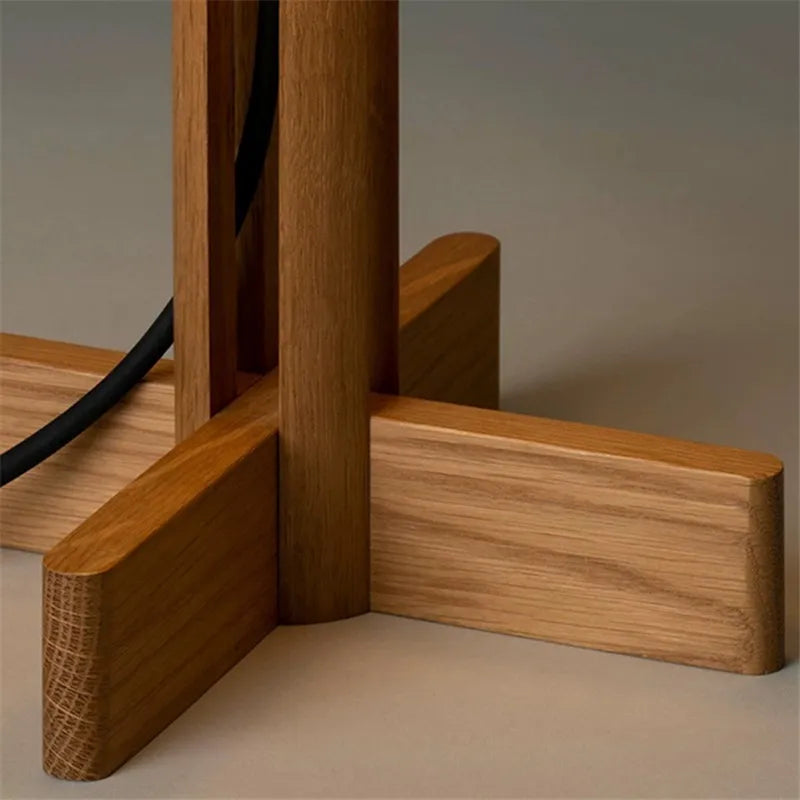lampadaire rétro en bois pour décoration japonaise intérieur - vue 7 sur 9