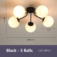 suspension led nordique en verre pour décoration intérieure