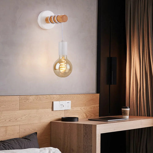 applique murale moderne en bois pour éclairage intérieur et extérieur