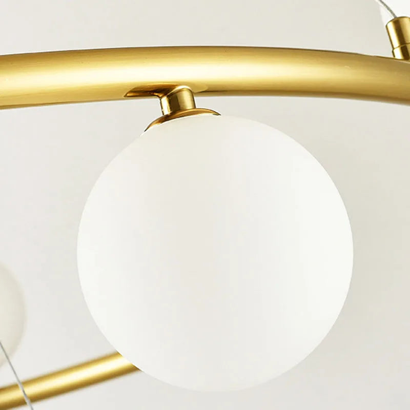 lustre moderne avec 13 boules de verre pour hôtel fil réglable - vue 7 sur 7