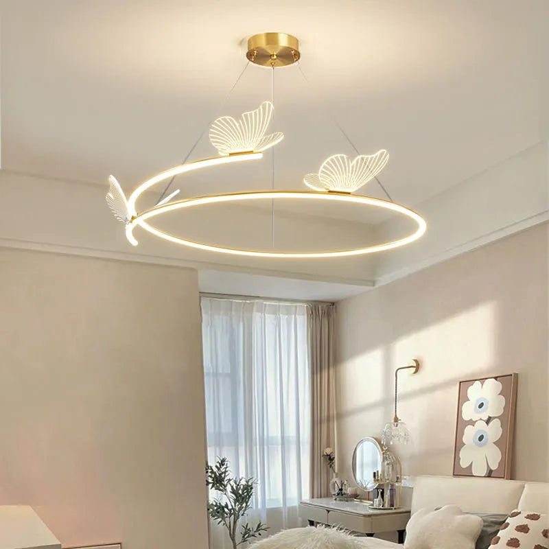 Lustre papillon LED mode créativité maison - vue 4 sur 9