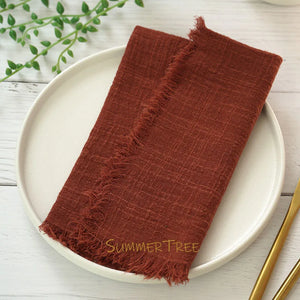 Set of 12 rustic cotton gauze napkins