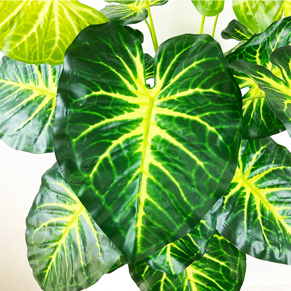 tortue tropicale artificielle avec branches et feuilles décoratives - vue 6 sur 9