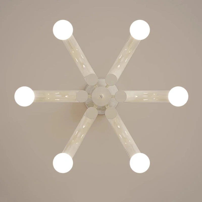 lustre romantique en métal avec conduite d'eau led pour intérieur