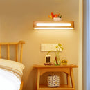 Applique murale LED en bois massif à longue bande de style nordique