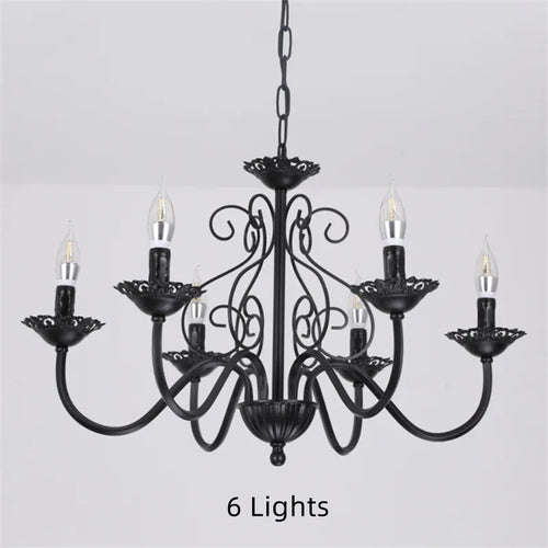 lustre rétro en fer forgé style campagnard américain pour décoration intérieure - vue 13 sur 12