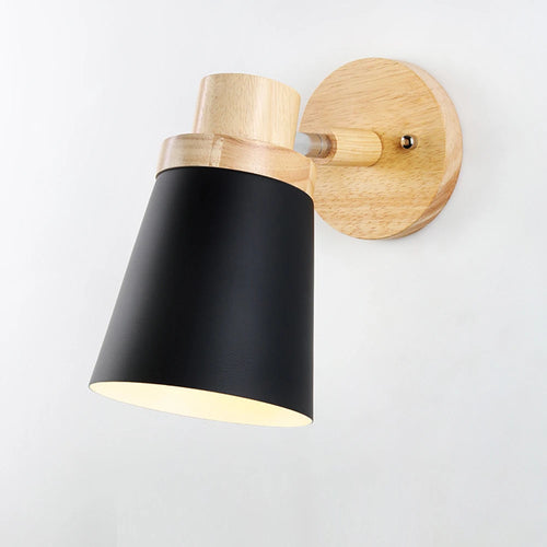 Modern minimalist nordic solid wood wall light - vue 2 sur 11
