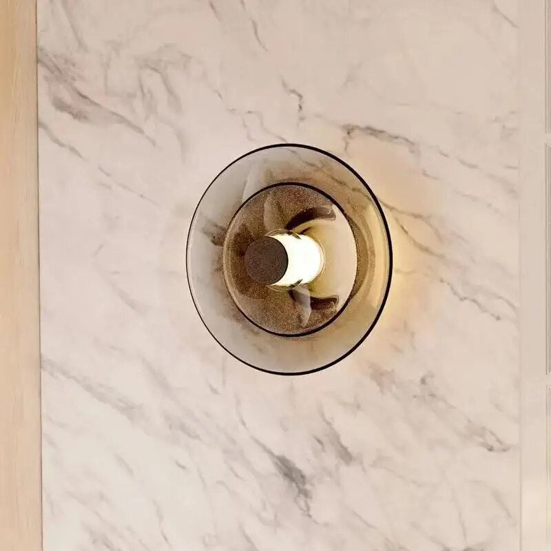 Applique murale Led en verre ambre minimaliste moderne - vue 5 sur 8