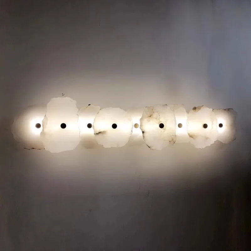 applique murale moderne en laiton et marbre naturel design luxe - vue 7 sur 12