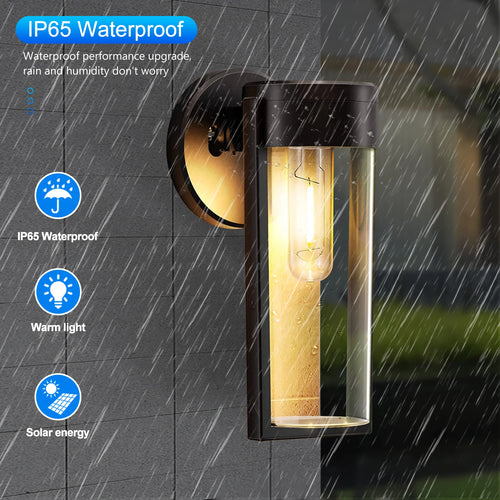 Applique murale LED lumières solaires clôture extérieure lampes de jardin solaires lumières de pont décor étanche solaire arrière-cour jardin Patio cour porche déco - vue 5 sur 7