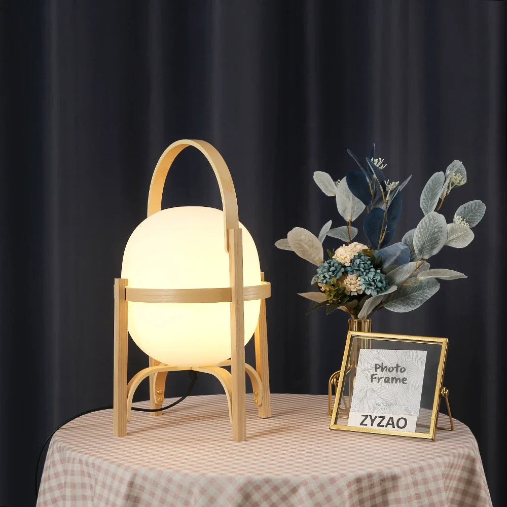 lampe de table en bois pour une décoration moderne et simple - vue 7 sur 10
