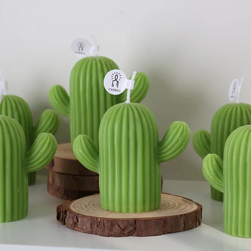 bougies parfumées cactus en cire de soja pour décoration et accessoires photo - vue 2 sur 9