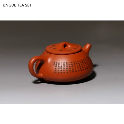 Théière zisha yixing sculptée main motif cœur louche