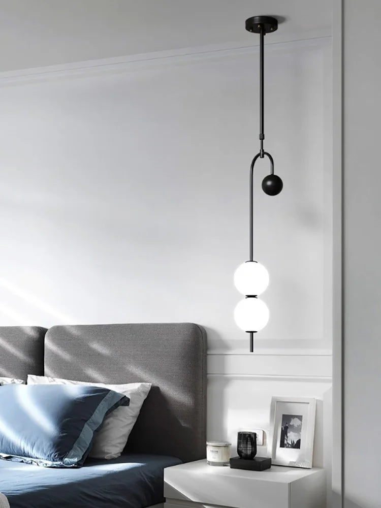 lustre led en fer et verre pour décoration intérieure - vue 4 sur 8