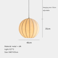 Nordic wabi sabi LED pendant light for living room, minimalist silk chandelier for bar, dining room, bedroom, loft
