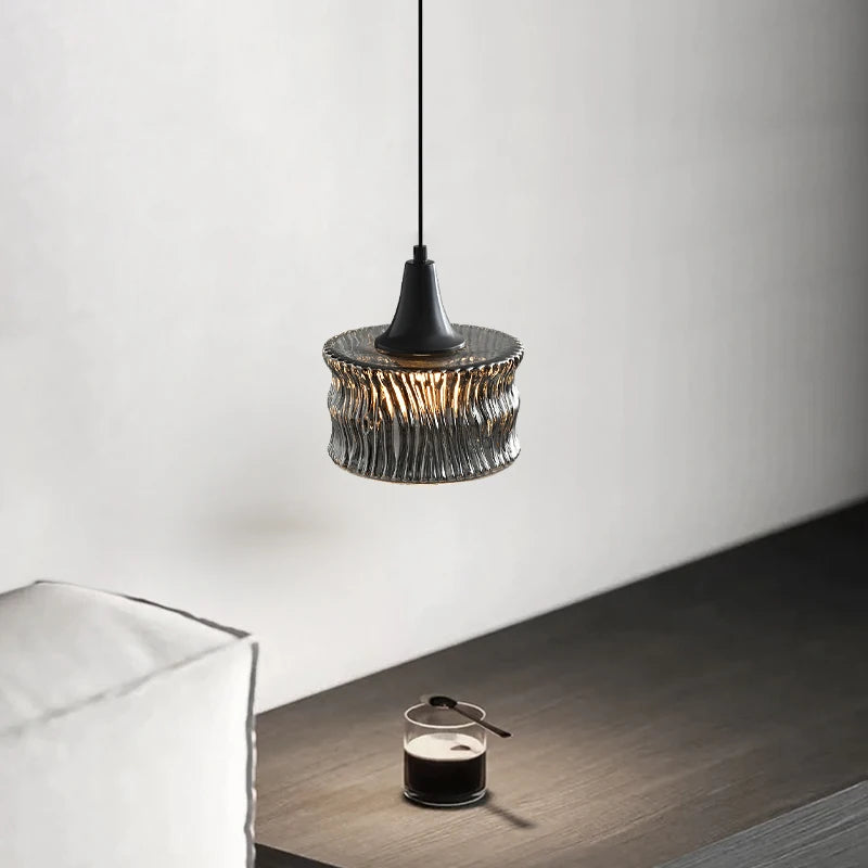 suspension italienne minimaliste en cuivre et verre haut de gamme - vue 3 sur 7