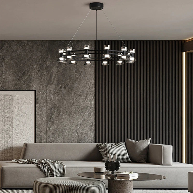lustre led postmoderne boule suspension luminaire en verre - vue 4 sur 9