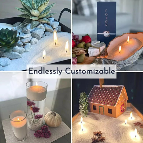 350Gwhite Snow Pearled-Candles with Wicks - Diy Candle Sand, Refillable Candle DIY Send wick - vue 5 sur 6