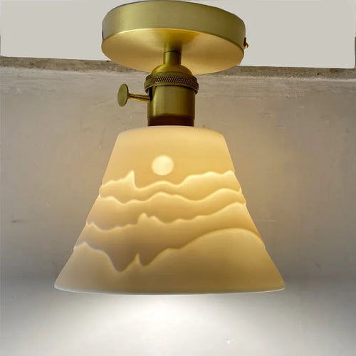 Lustre japonais en verre de laiton - vue 22 sur 23