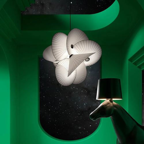 lustre design nordique avec abat-jour en tissu pour décoration maison