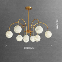 suspension LED circulaire à neuf têtes en marbre design nordique moderne