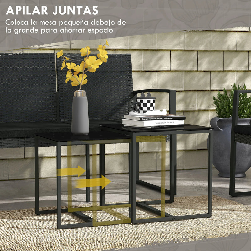 ensemble de meubles de jardin en rotin synthétique 5 pièces