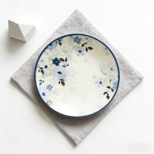Assiettes ceramique emaillee style floral japonaises cuisine