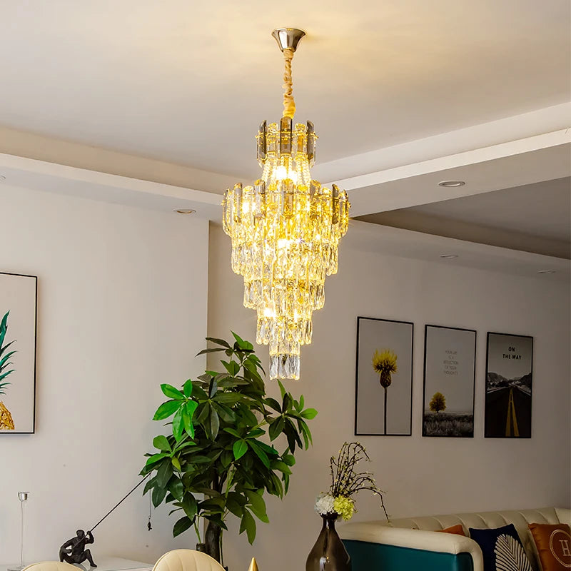 lustre en cristal design contemporain pour intérieur élégant - vue 6 sur 11
