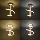 plafonnier led ondulé en bois design moderne long tube décoratif